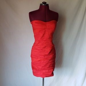 Poetry red strapless dress size medium